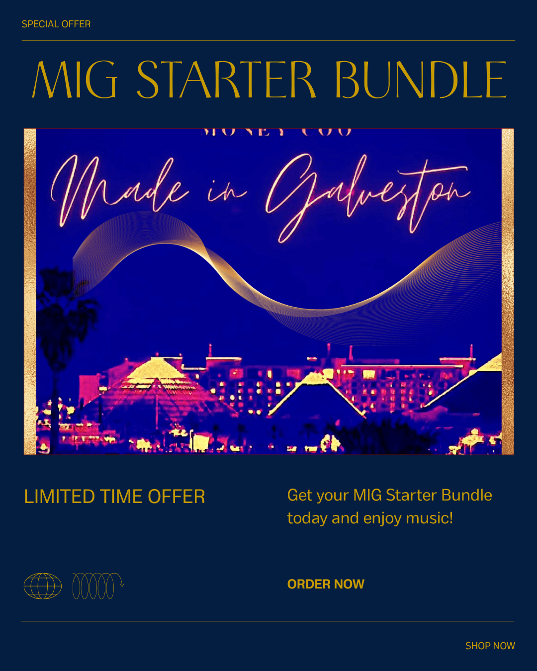 🎵 MIG Starter Bundle — LP + Premium Tee - Made In Galveston