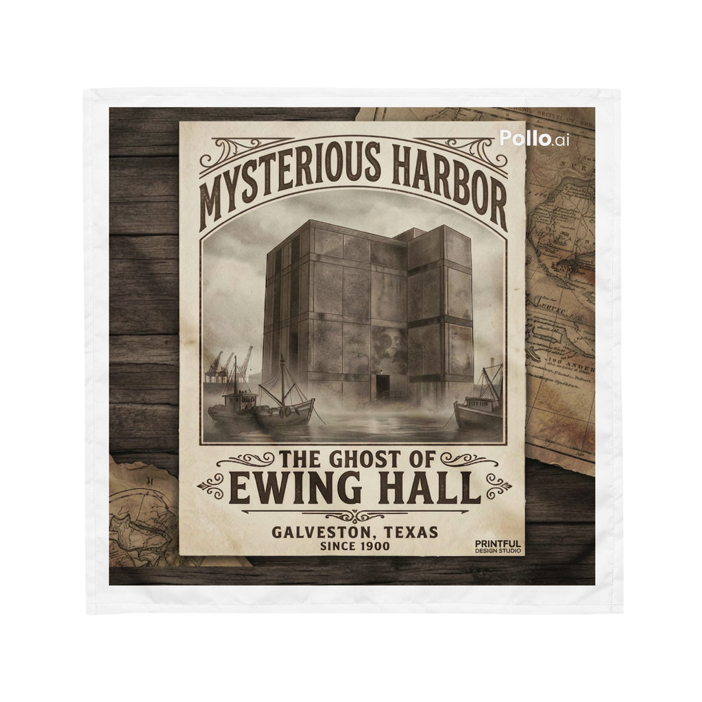 Phantom Face of Ewing Hall Halloween All-over print bandana - Made In Galveston