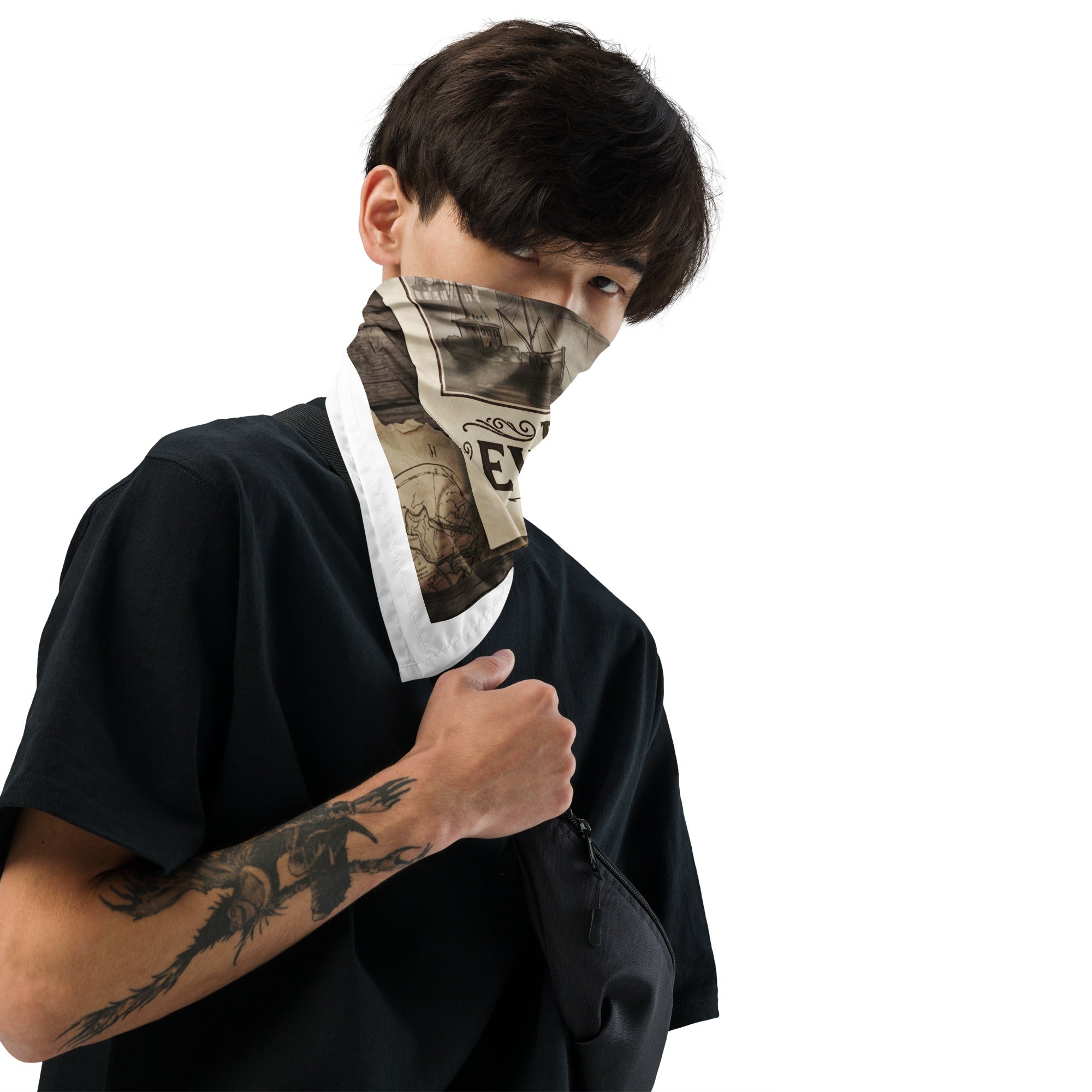 Phantom Face of Ewing Hall Halloween All-over print bandana - Made In Galveston