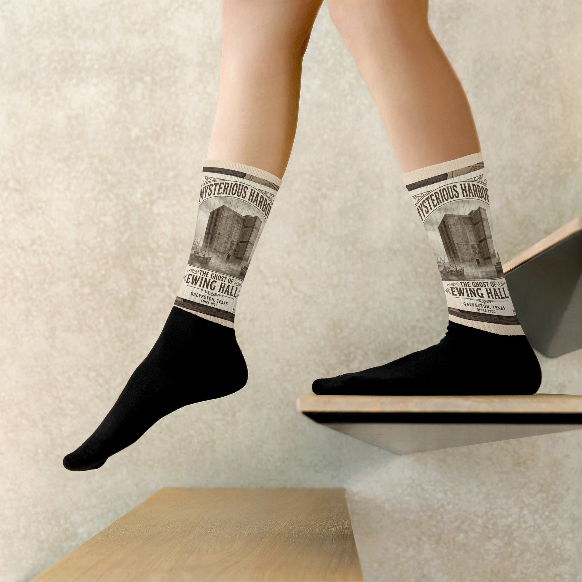 Phantom Face of Ewing Hall Halloween SocksSUBLIMATIONMade In Galveston
