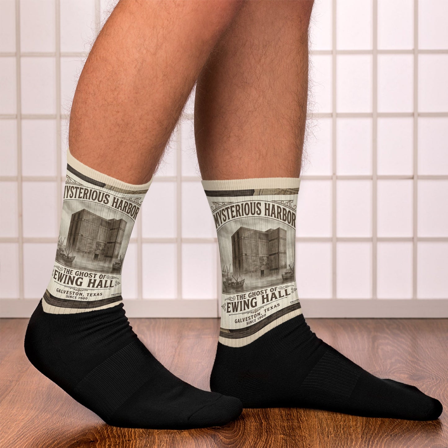 Phantom Face of Ewing Hall Halloween SocksSUBLIMATIONMade In Galveston