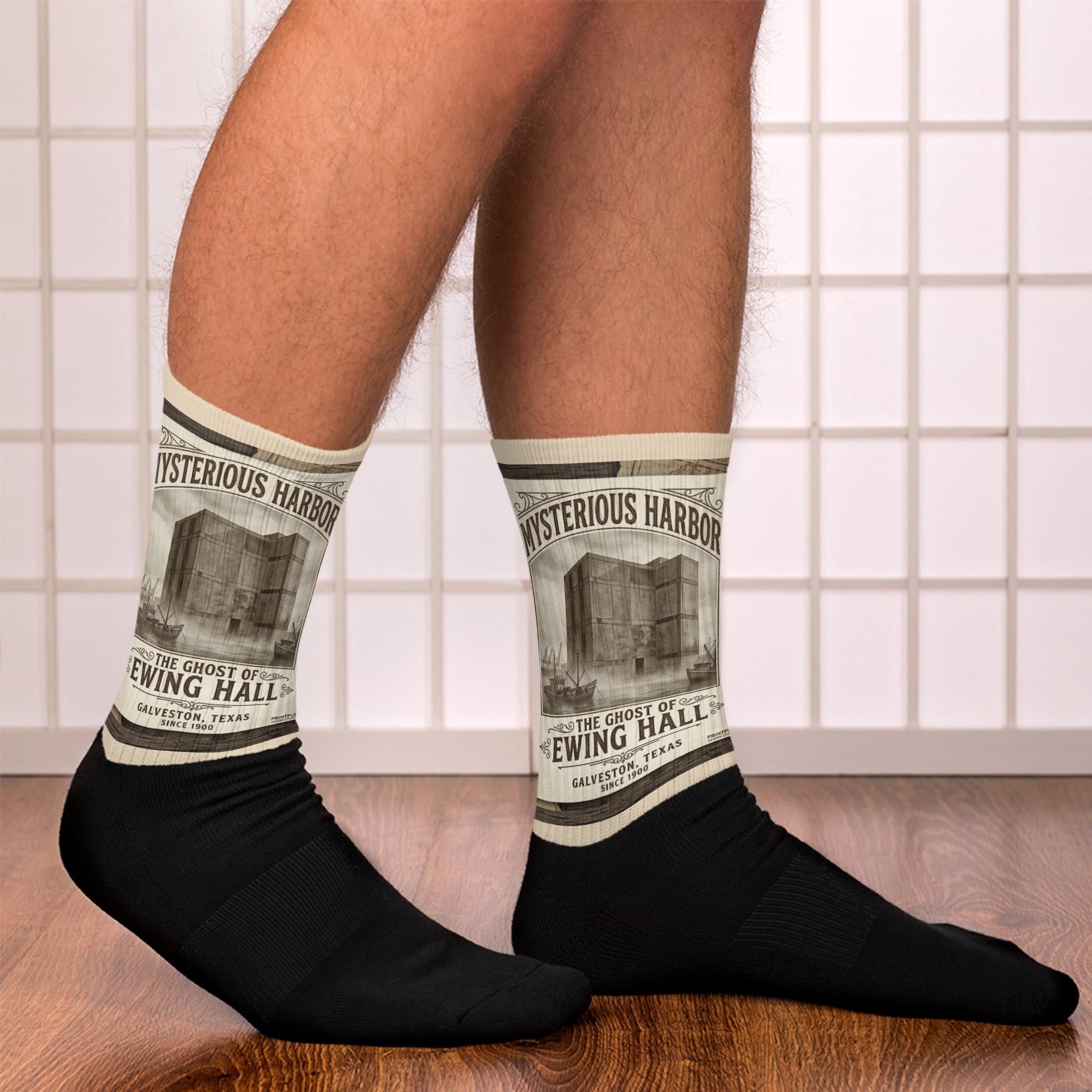 Phantom Face of Ewing Hall Halloween SocksSUBLIMATIONMade In Galveston