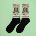 Phantom Face of Ewing Hall Halloween Socks - Made In Galveston