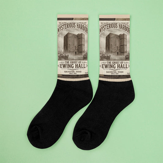 Phantom Face of Ewing Hall Halloween SocksSUBLIMATIONMade In Galveston