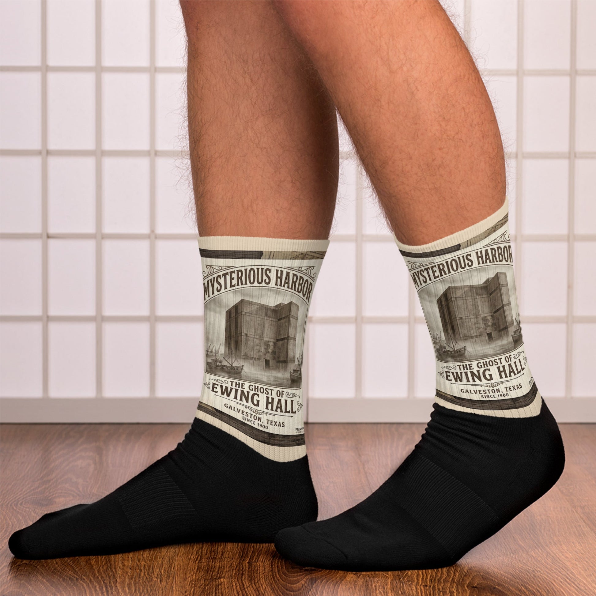 Phantom Face of Ewing Hall Halloween SocksSUBLIMATIONMade In Galveston