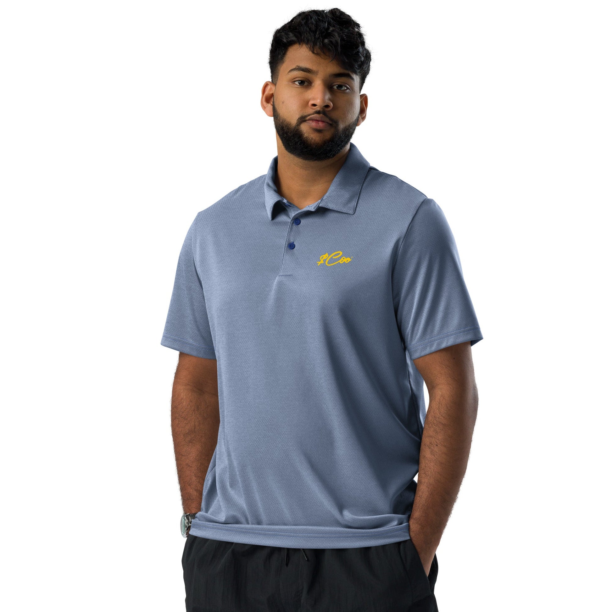 Signature Money Coo adidas space-dyed poloDTFILMMade In Galveston